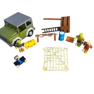 Roblox Apocalypse Rising Vehicle and Figure Set Jazwares Green Jeep Zombies